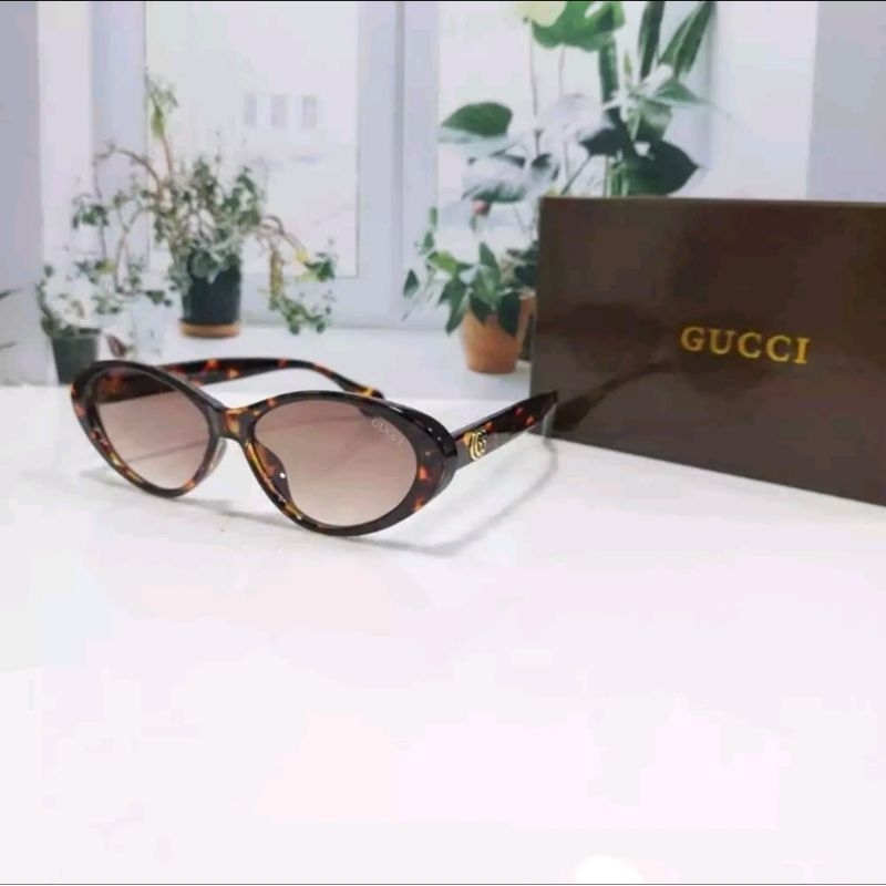 KACAMATA CAT EYE GUCCI COKLAT LEOPARD/KACAMATA WANITA FASHION IMPORT MURAH