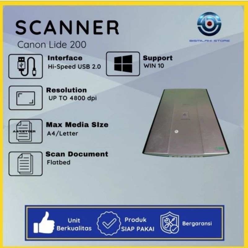 Scanner CanoScan Lide 200 210 Scanner Dokumen A4