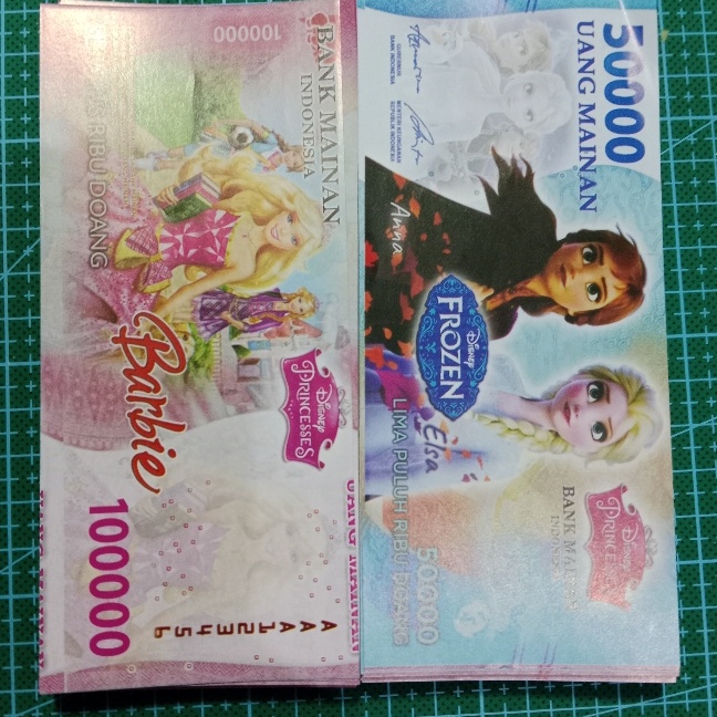 KF7 UANG MAINAN KARAKTER ISI 3 LEMBAR