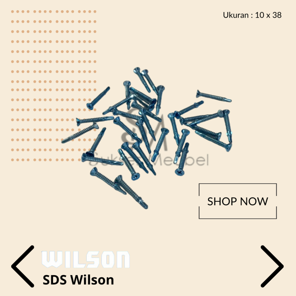SDS WING 10X38 - WILSON (100 PCS) / SEKRUP KALSIFLOOR GRC PANEL GRC LANTAI 10X38 WILSON