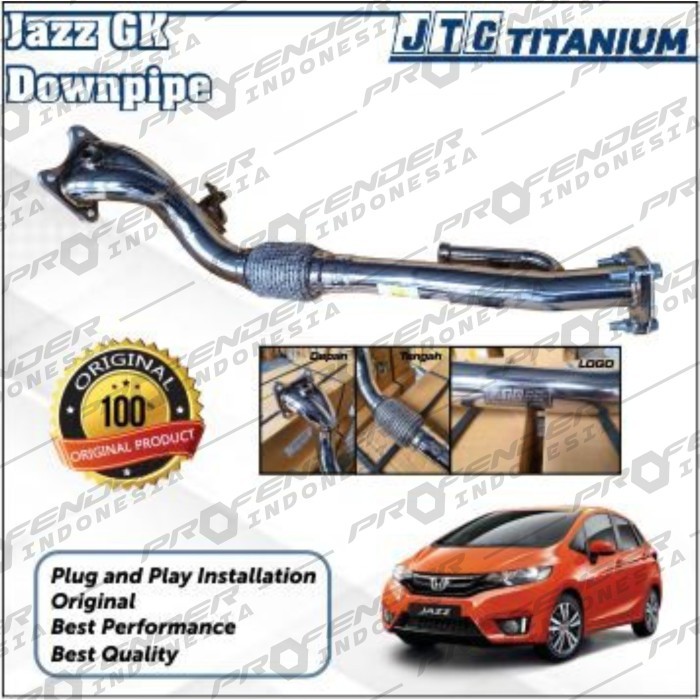 JTC titanium - Downpipe - Exhaust Muffler Knalpot - Honda Jazz GK 15+ - Original Asli Thailand