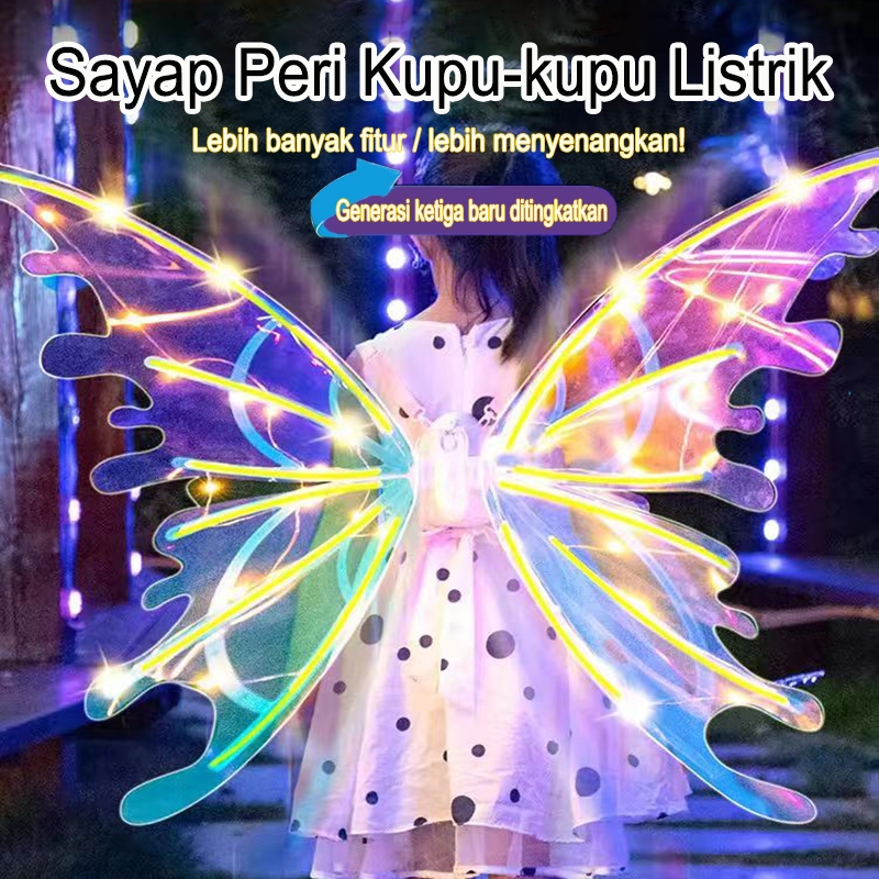 Sayap kupu-kupu/ Sayap Peri Kupu-Kupu Sayap kupu kupu anak Sayap elf listrik Sayap bercahaya