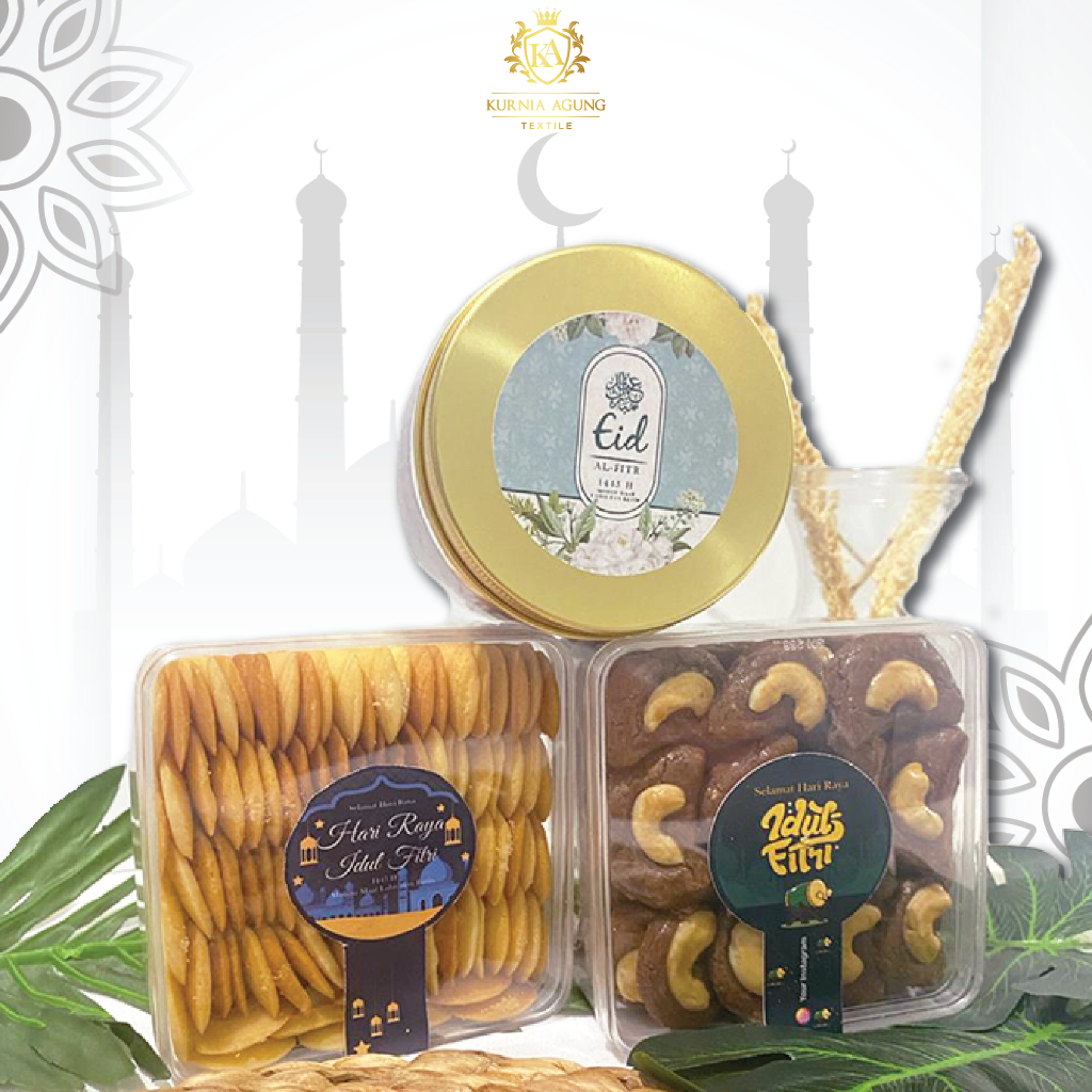 

Sticker Label Kemasan Toples Makanan Kue Kering Cookies Lebaran Estetik Bulat Costum 5cm x 5cm