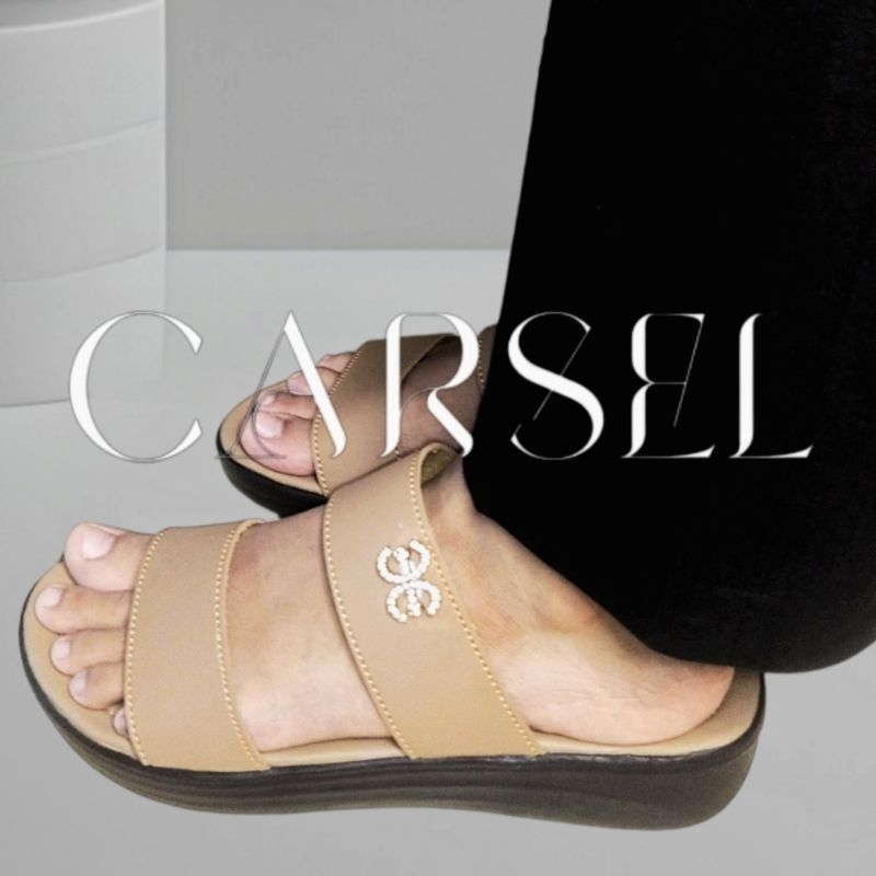 Sandal Wanita Selop LADY by CARSEL Sandal Hak Wanita Kekinian Kasual Sandal Wanita Wedges