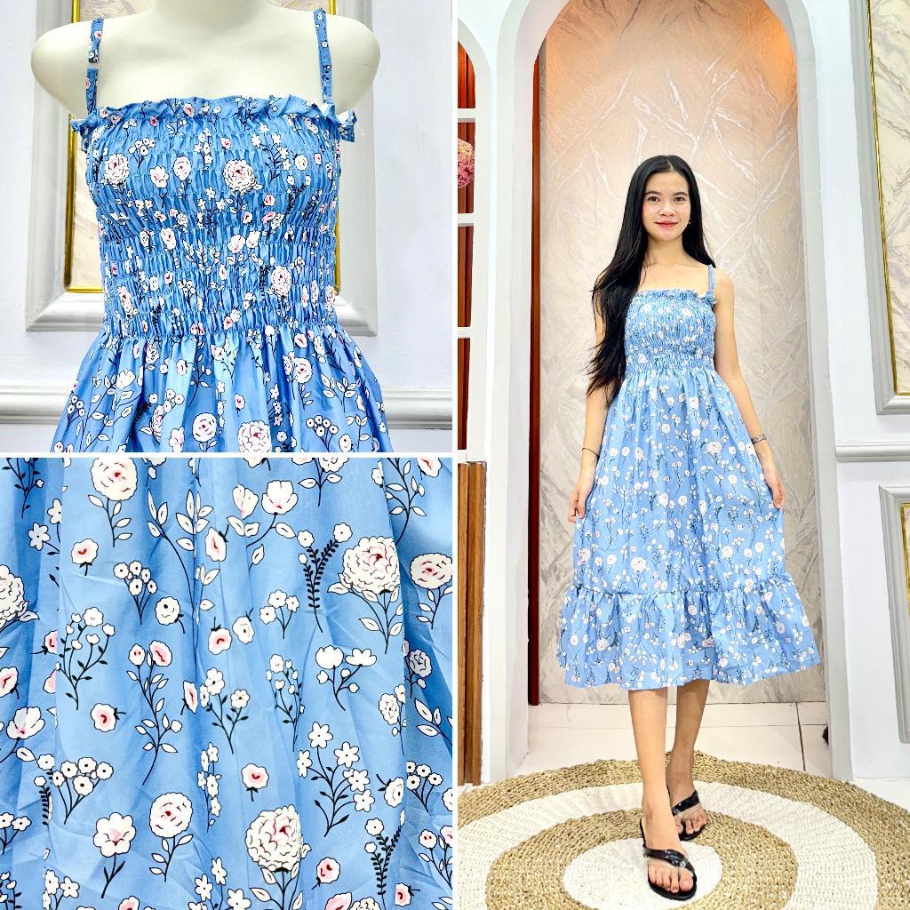 YR-BABYDOLL DRESS TALI WANITA / DRESS TANKTOP / DRESS SMOCKED