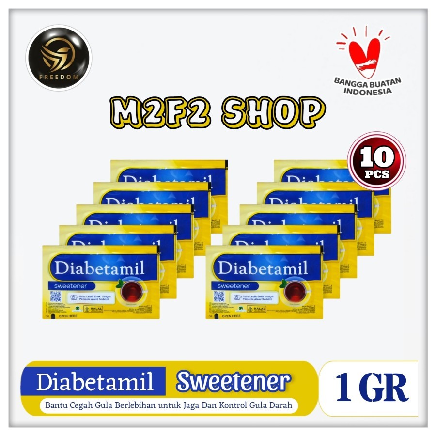 

Diabetamil Sweetener | Gula Nol Kalori Sachet - 1 gr (Kemasan 10 Pcs)