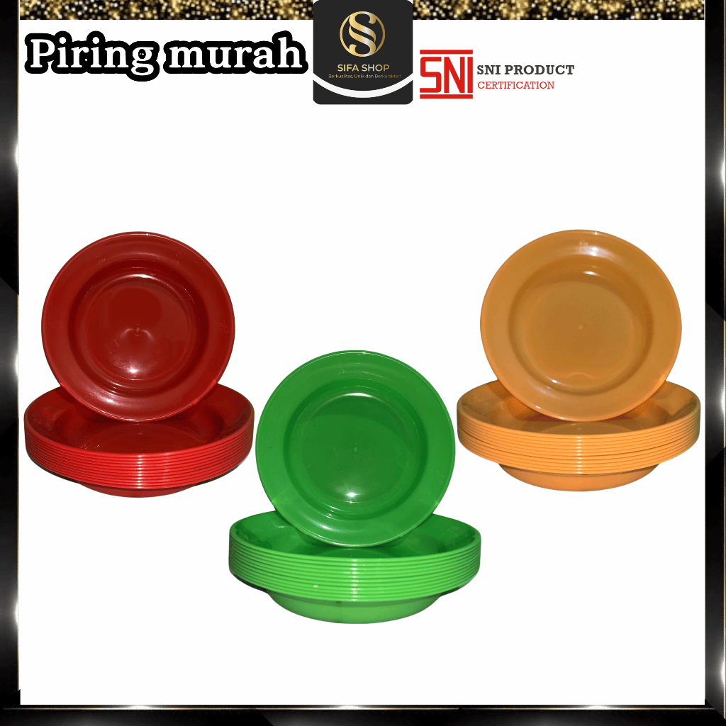 Piring plastik / Piring plastik lusinan / Piring murah 1 lusin