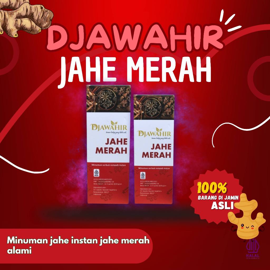 

Djawahir Jahe Merah BOX Isi 4 Sachet @20gr