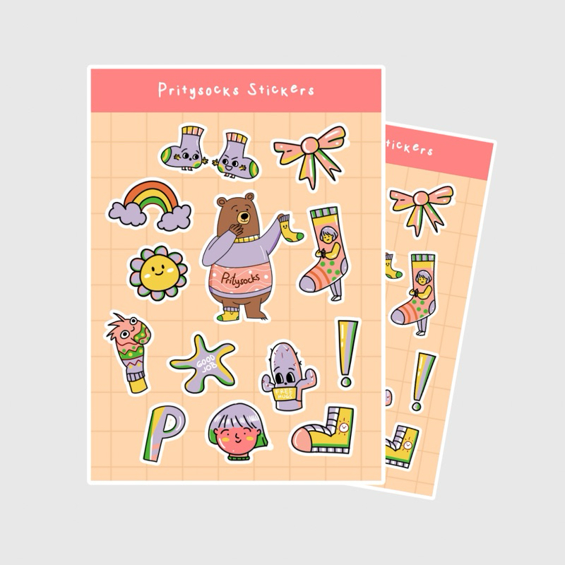 

Sticker Sheet Pritysocks / Stiker Kiss Cut
