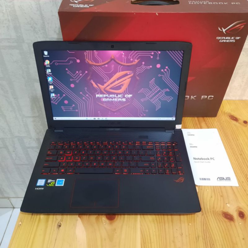 Laptop ASUS ROG GL552VXK COR I7-7700HQ RAM 8GB/SSD 256Gb/ Pilhan HDD 1TB Dualvga Nvdia Geforce GTX95