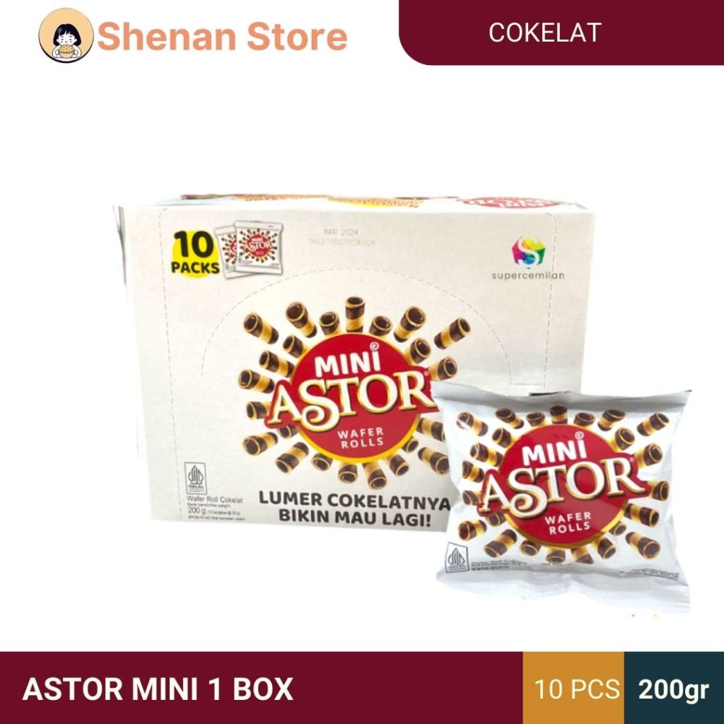 

astor mini wafer roll stick rasa coklat 1 box isi 10