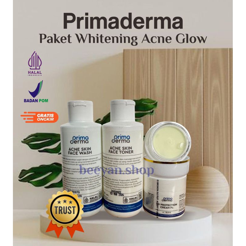 BPOM Prima Derma Paket Whitening Acne Super Glowing | Primaderma
