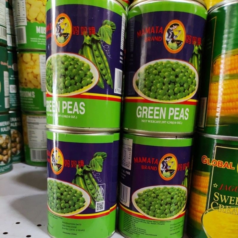

Green peas mamata brand, arcis kaleng, biji arcis exp 04/2026
