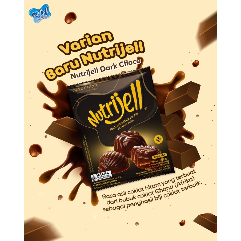 

nutrijell dark choco cokelat kemasan ekonomis