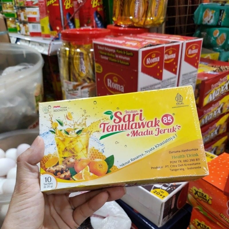 

sari temulawak madu jeruk, temulawak , instan temulawak isi 10 sachet EXP NOV 2026