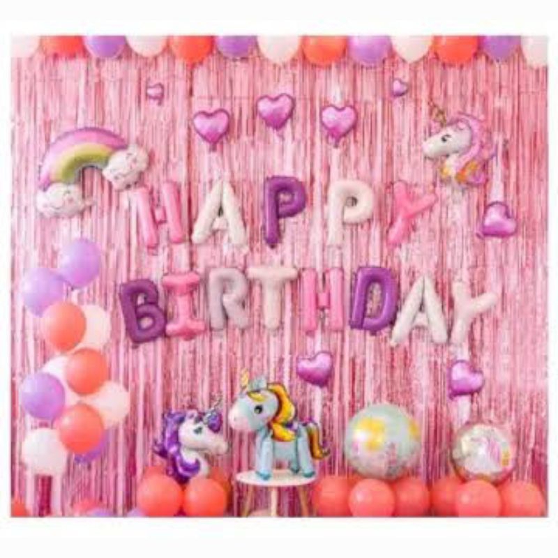 Dekorasi ultah unicorn dekorasi ulang tahun unicorn dekorasi unicorn birthday decoration paket dekor