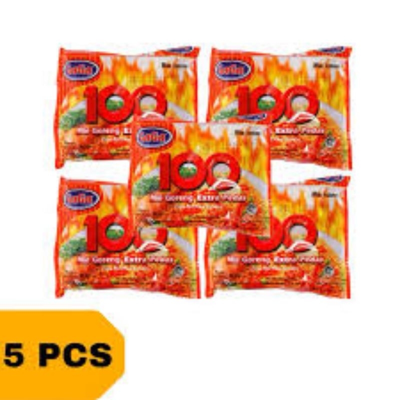

MIE GAGA 100 MIE GORENG EXTRA PEDAS NETTO 5 PCS X 88 GR
