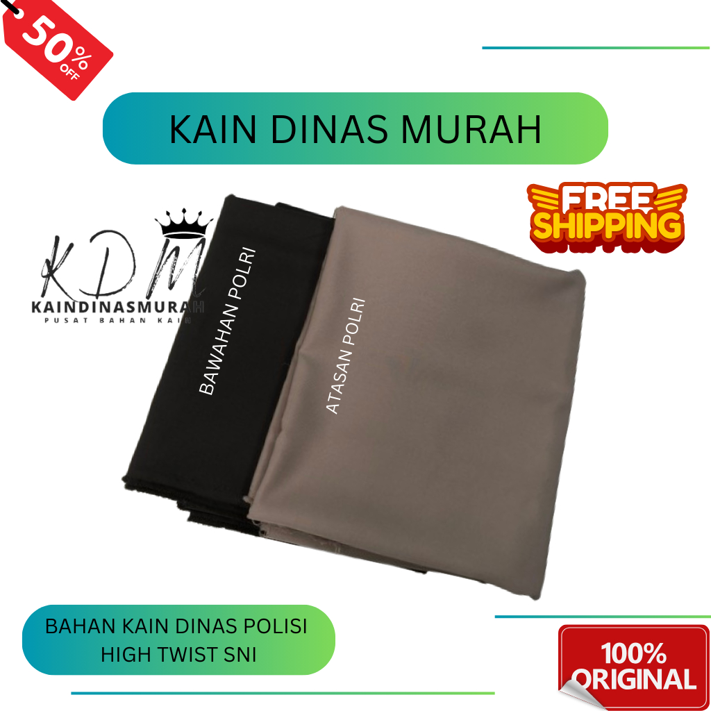 BAHAN KAIN SERAGAM POLRI HIGH TWISH TEBAL 100%ORIGINAL