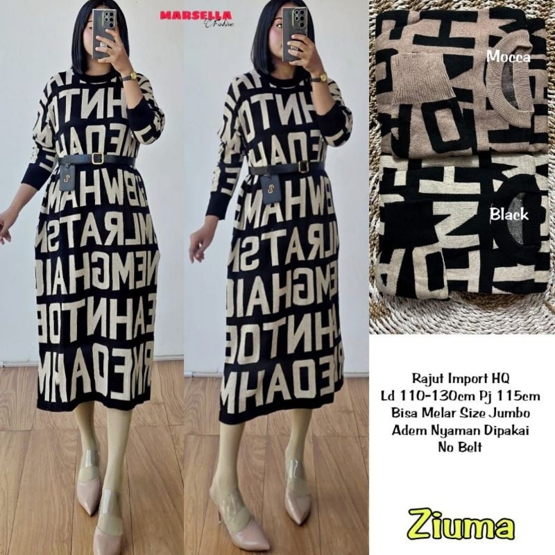ATASAN LONG TUNIK JUMBO/ZIUMA/BLOUSE LONG TUNIK WANITA RAJUT IMPORT HQ JUMBO LD 130 CM FIT XXXL