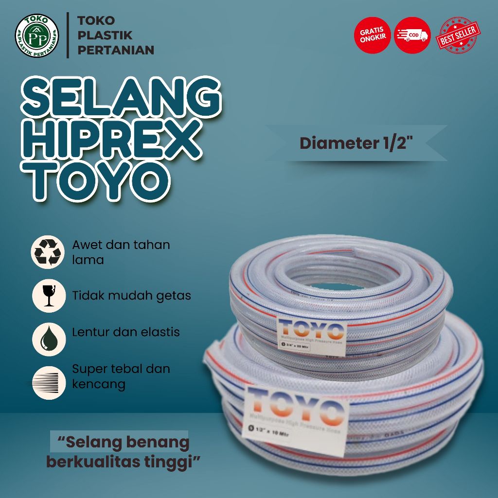 Selang Taman / Selang Air Benang 1/2 Inch Panjang 50 Meter