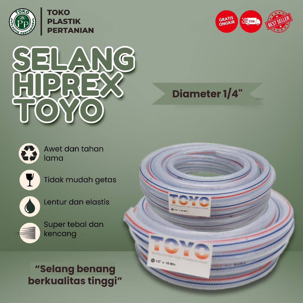 Selang Taman / Selang Air Benang 1/4 Inch Panjang 50 Meter