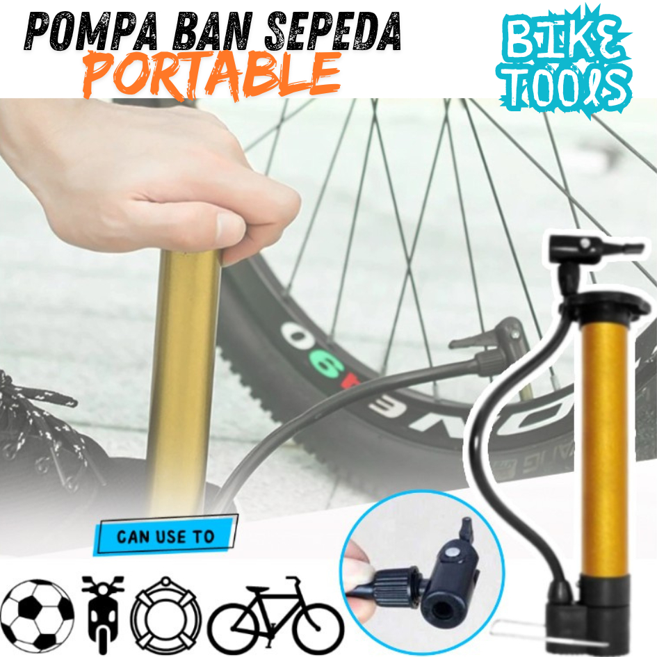 Pompa Ban sepeda Lipat mini Portable mudah dibawa Kompa tangan kecil