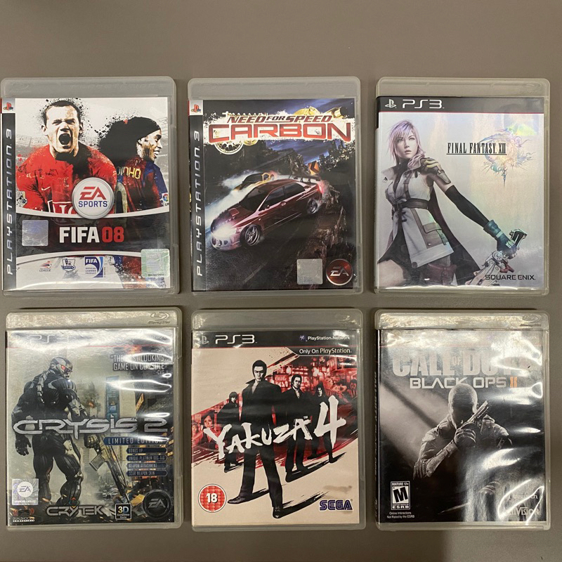 Kaset Playstation 3 PS3 Original Second | FIFA 08, Need for Speed carbon, Final Fantasy XIII, Crysis