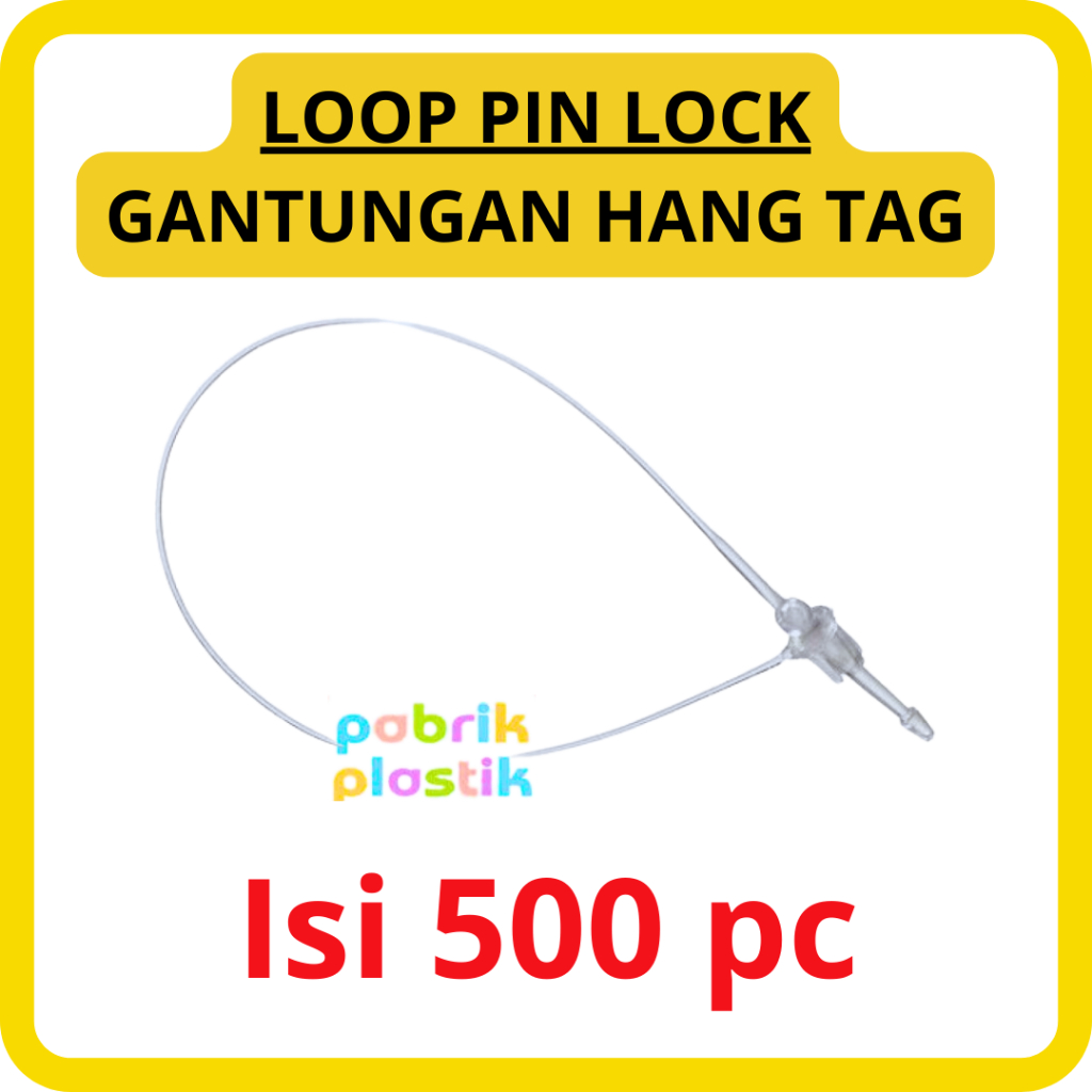 

1 Pak Isi 500pc LOOP PIN / HANG TAG PLASTIK LOCK STRING PIN (uk 3, 4, 5 Inch) Tali Hangtag Baju JKT