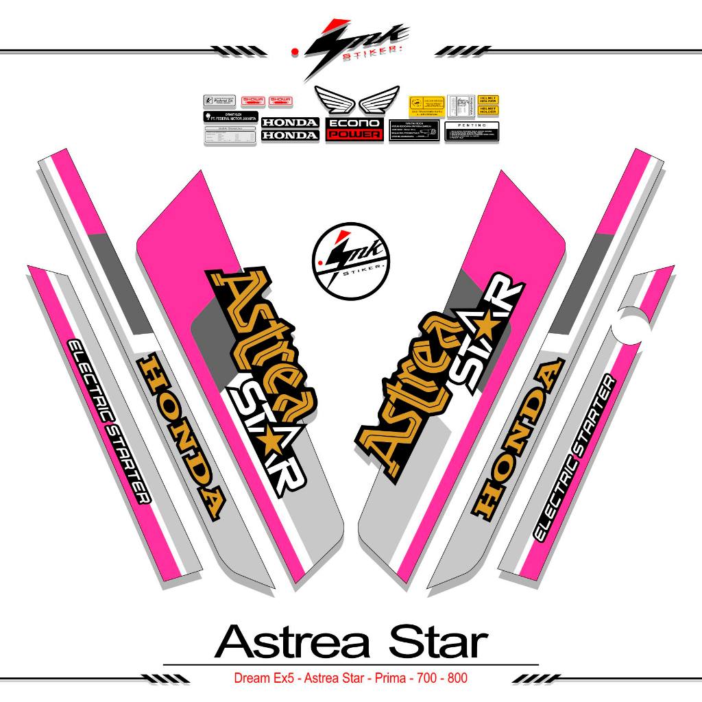 STRIPING HONDA ASTREA MOTIF STAR PRIMA DREAM EX5 TRIBAL FIRE MOTIF 10 / DREAM EX5 / HONDA EX5 / STIC