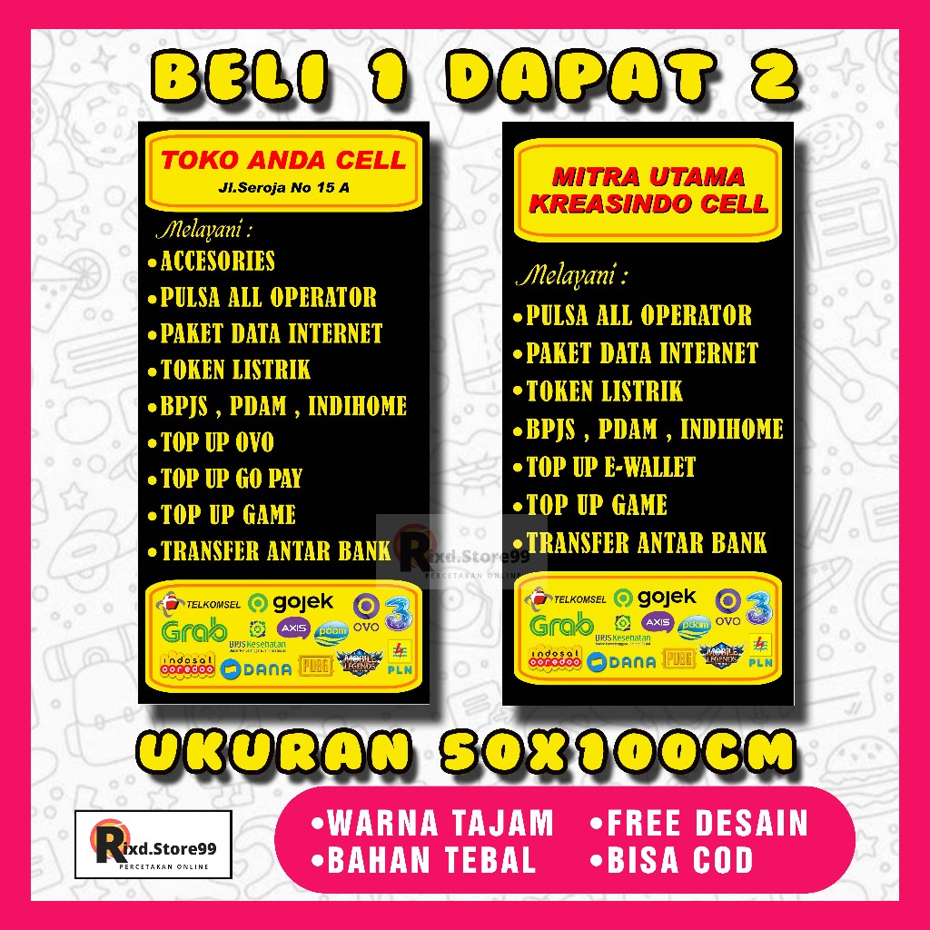 BANNER SPANDUK KONTER COD | SPANDUK KONTER BENNER BENER SPANDUK BALIHO