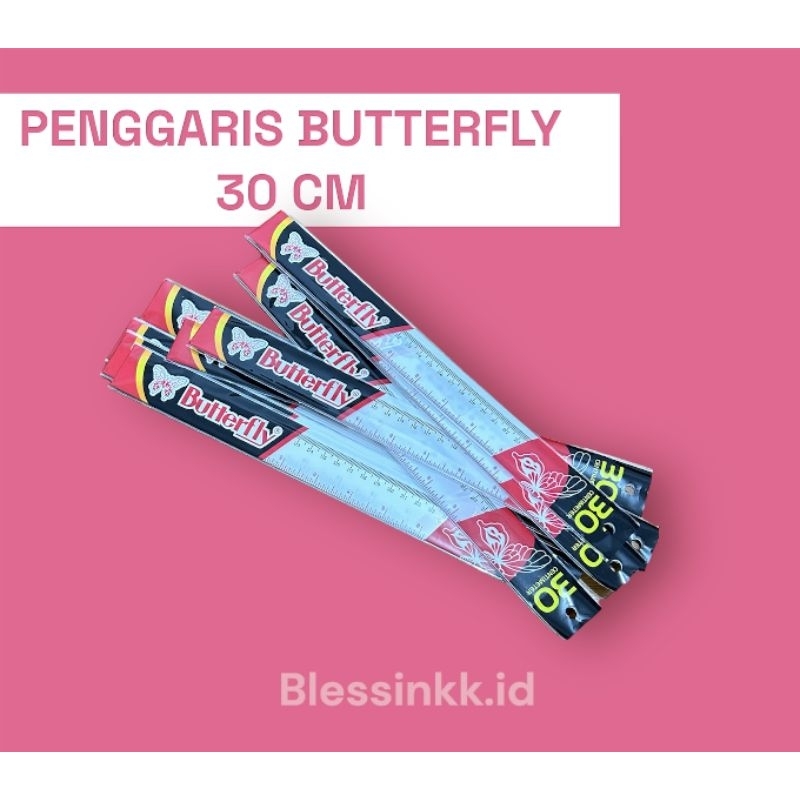 

1 PACK PENGGARIS BUTTERFLY 30cm isi 12 Pcs / PENGGARIS PLASTIK