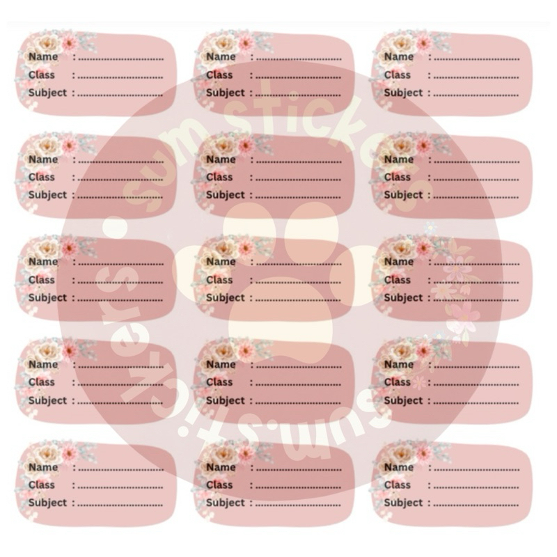 

Simple Flower Label Mata Pelajaran/Stiker Mata Pelajaran