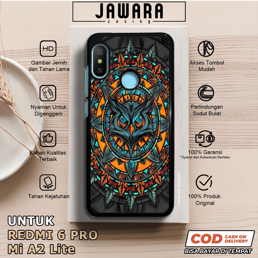 Case Redmi 6 Pro Mi A2 Lite Casing Redmi 6 Pro Mi A2 Lite [OWL] Premium Case Glossy Case Hp Xiaomi J