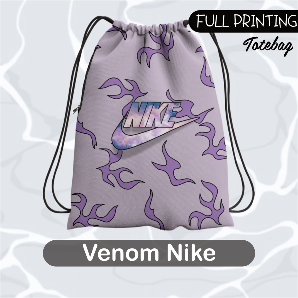 NEW TAS RANSEL SERUT PRIA WANITA CORDURA PRINTING STRING BAG PREMIUM KAIN TEBAL FULLPRINT VENOM NIKE