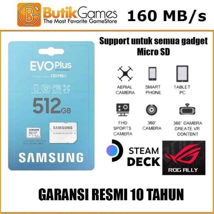 MicroSD Micro SD MicroSDXC Memory Card 512GB 512 gb EVO Plus Samsung