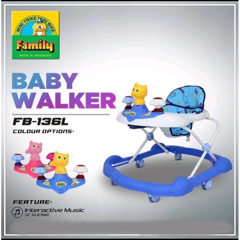 Baby walker/kereta bayi family musik-lampu-mainan