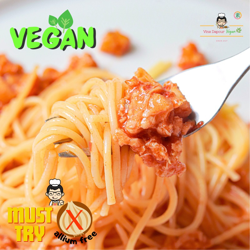 

Vinsdapourvegan - Saus Bolognese Vegan Homemade Frozen Food Bahan Beku Allium Free Vegetarian Plant-Based Friendly 300gr