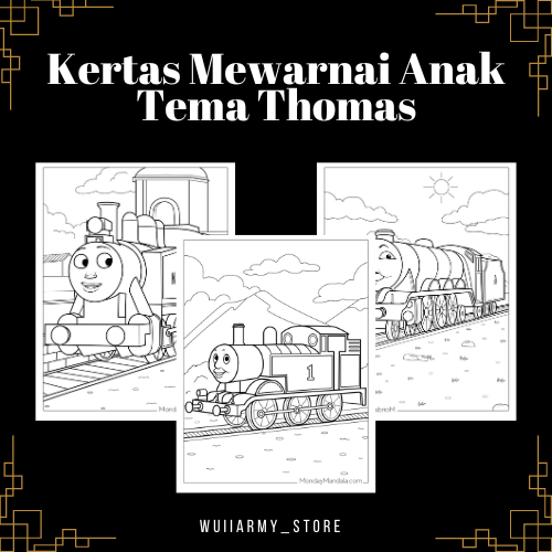 

KERTAS GAMBAR / KERTAS MEWARNAI / KERETA THOMAS / KERTAS MEWARNAI ANAK