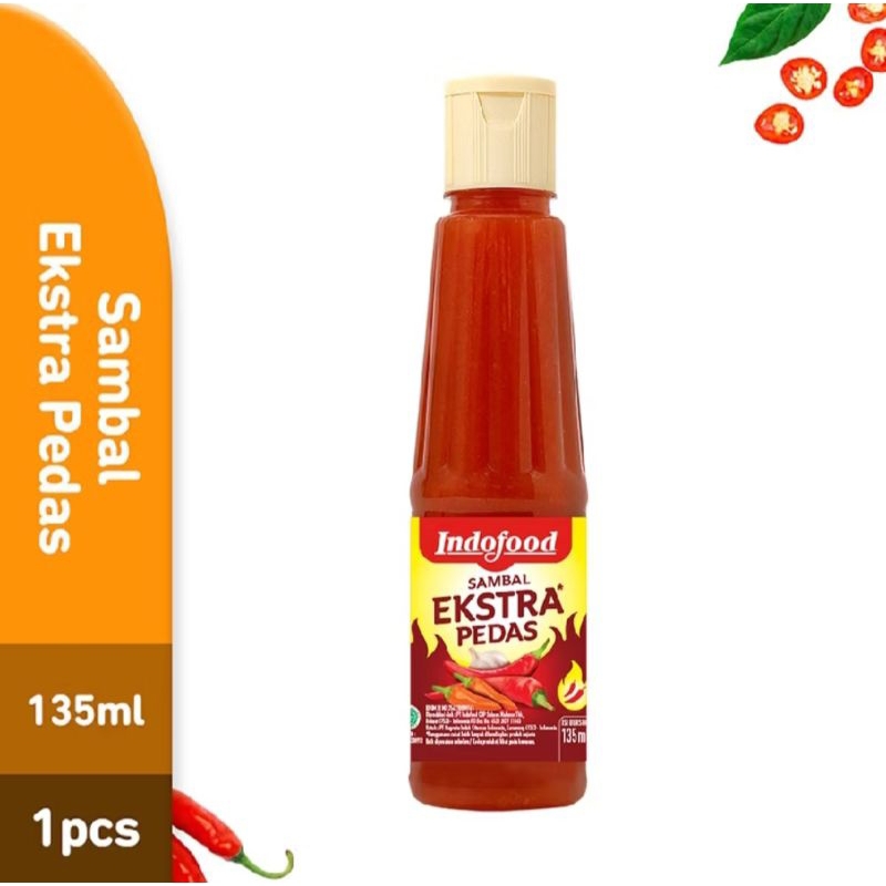 

Indofood Sambal Extra Pedas, Pedas Dahsyat Botol 135ml (Free Sendok)