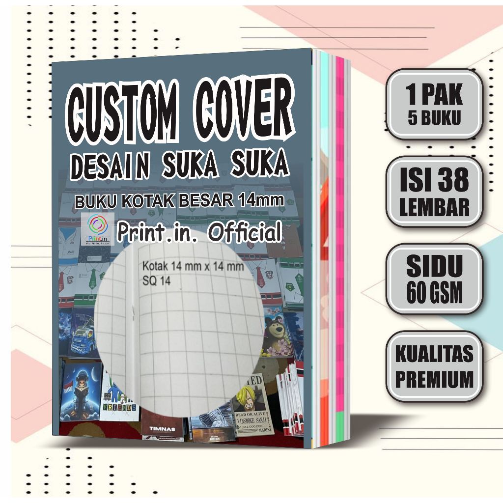

BUKU TULIS KOTAK KOTAK ISI 38 CUSTOM BEBAS DESAIN SUKA SUKA (ISI 5 PCS)