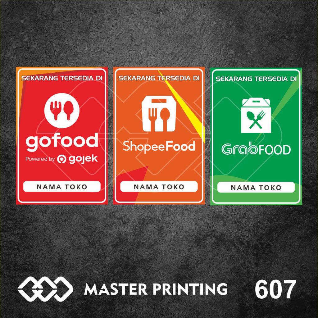 

607 - Stiker Online Food, Makanan Online, Sticker Vinyl, Tahan Air, Termurah, dan Bisa Custom