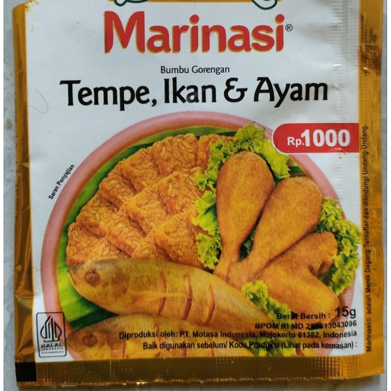 

3 renteng MARINASI bumbu goreng ayam,ikan & tempe.