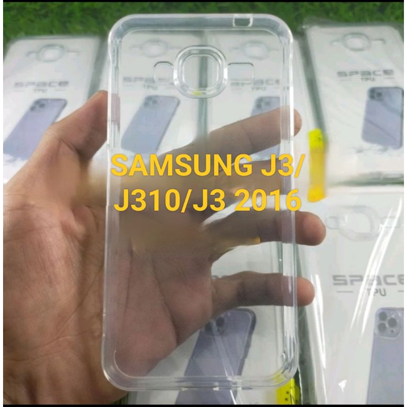 Softcase case slikon kondom bening type Hp Samsung J3/j310/j3 2016/J3 2015 CLEAR BAG SPACE TPU pelin