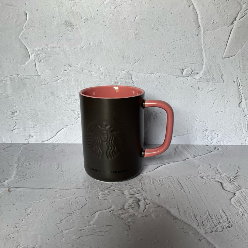 starbucks siren black pink mug