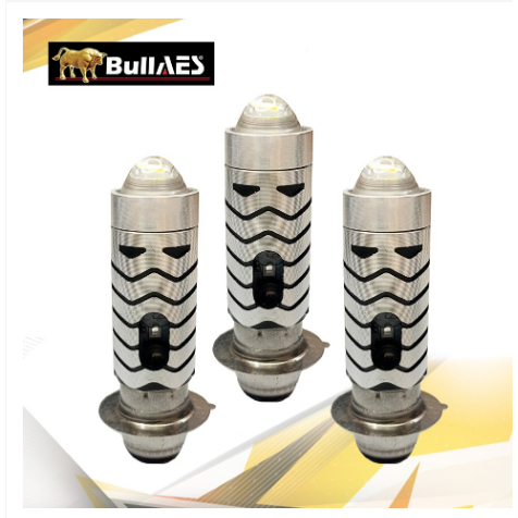 Lampu Motor Led Laser Lampu Matic Bebek LED H6 Laser Devil Eye Biru Stroom Merk BULLAES