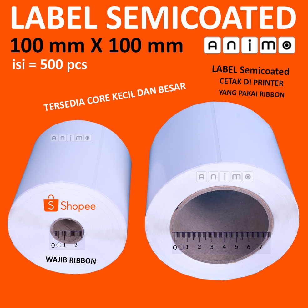 

LABEL SEMICOATED 100x100 - LABEL Barcode 100 X 100 MM - Stiker Semicoated 10 x 10 cm ISI 500 PCS
