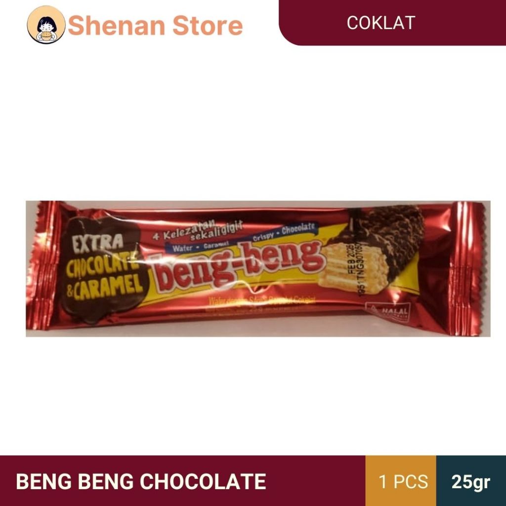 

BENG BENG REGULAR COKLAT ECERAN BIJIAN PCS CEMILAN MANIS MAKANAN RINGAN