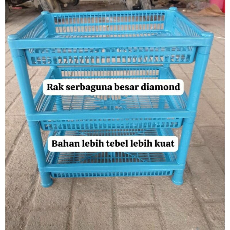 RAK SUSUN 3 SERBAGUNA UKURAN BESAR MEREK DIAMOND/RAK SUSUN 3 SERBAGUNA PLASTIK