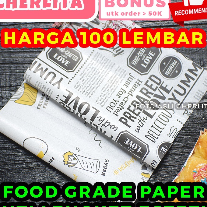 Istimewa Kertas Nasi Motif Food Wrapper Laminasi Foodgrade Premium