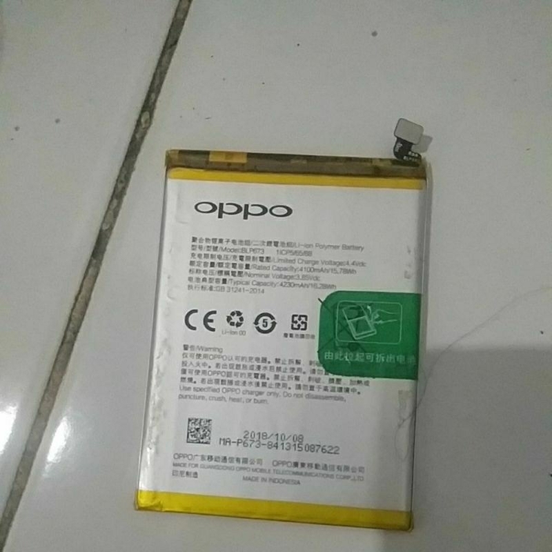 baterai oppo a3s ori copotan